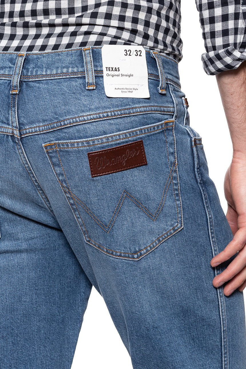 MĘSKIE SPODNIE JEANSOWE WRANGLER TEXAS WORN BLUE W121KN079