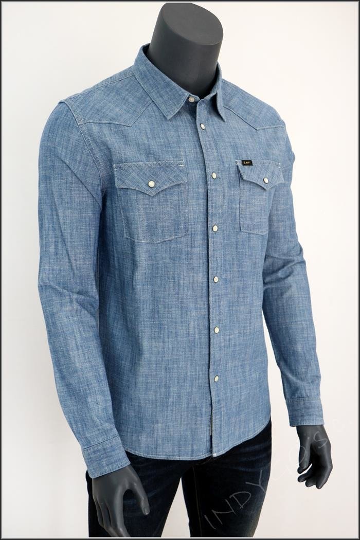 KOSZULA JEANSOWA MĘSKA LEE WESTERN SHIRT BLUE      $