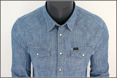 KOSZULA JEANSOWA MĘSKA LEE WESTERN SHIRT BLUE      $