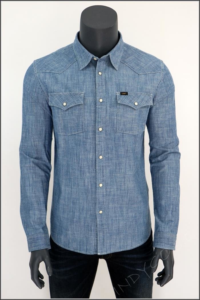 KOSZULA JEANSOWA MĘSKA LEE WESTERN SHIRT BLUE      $