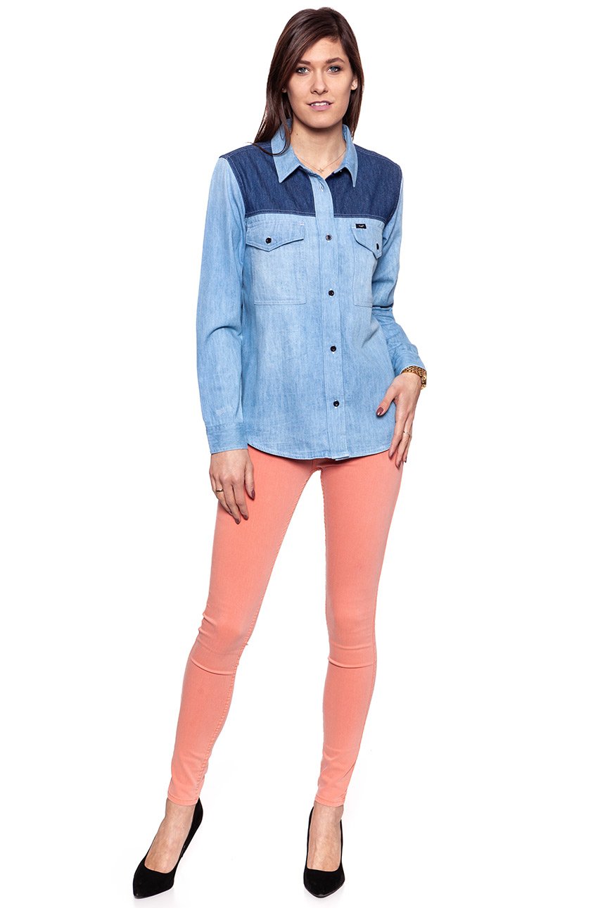 KOSZULA JEANSOWA DAMSKA LEE SHIRT BLUE DERTHS # L46CMYPIS OUTLET