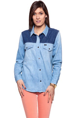 KOSZULA JEANSOWA DAMSKA LEE SHIRT BLUE DERTHS # L46CMYPIS OUTLET