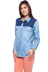 KOSZULA JEANSOWA DAMSKA LEE SHIRT BLUE DERTHS # L46CMYPIS OUTLET