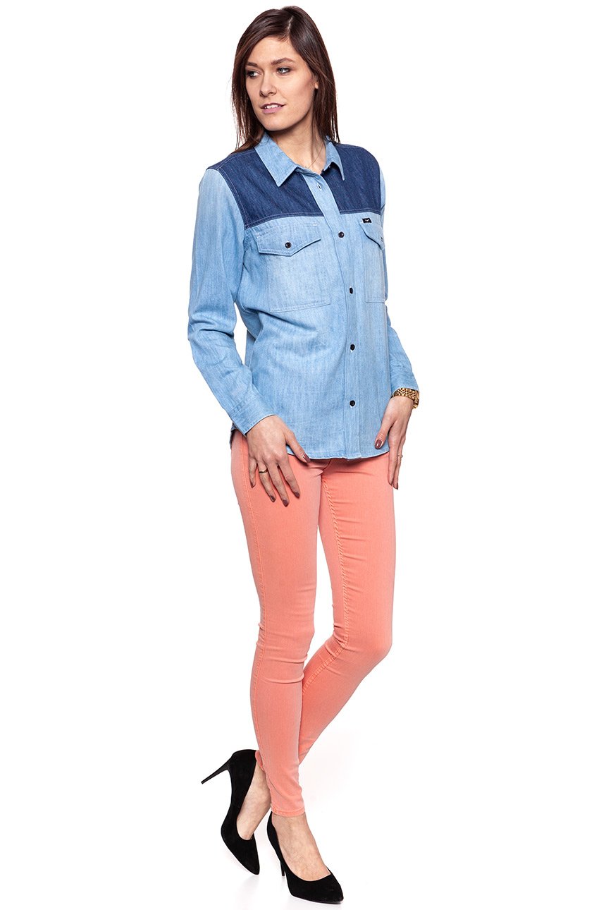 KOSZULA JEANSOWA DAMSKA LEE SHIRT BLUE DERTHS # L46CMYPIS OUTLET