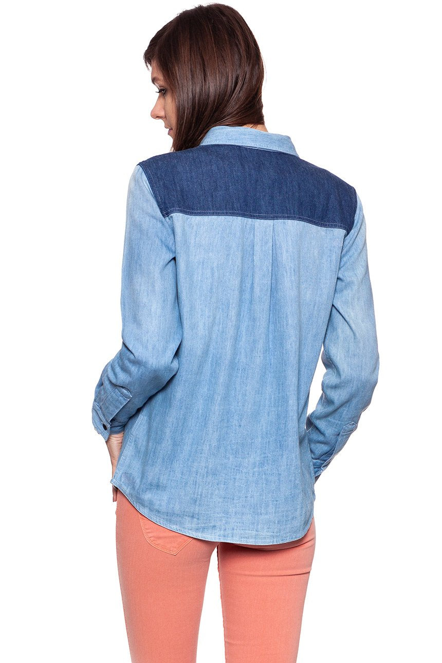 KOSZULA JEANSOWA DAMSKA LEE SHIRT BLUE DERTHS # L46CMYPIS OUTLET