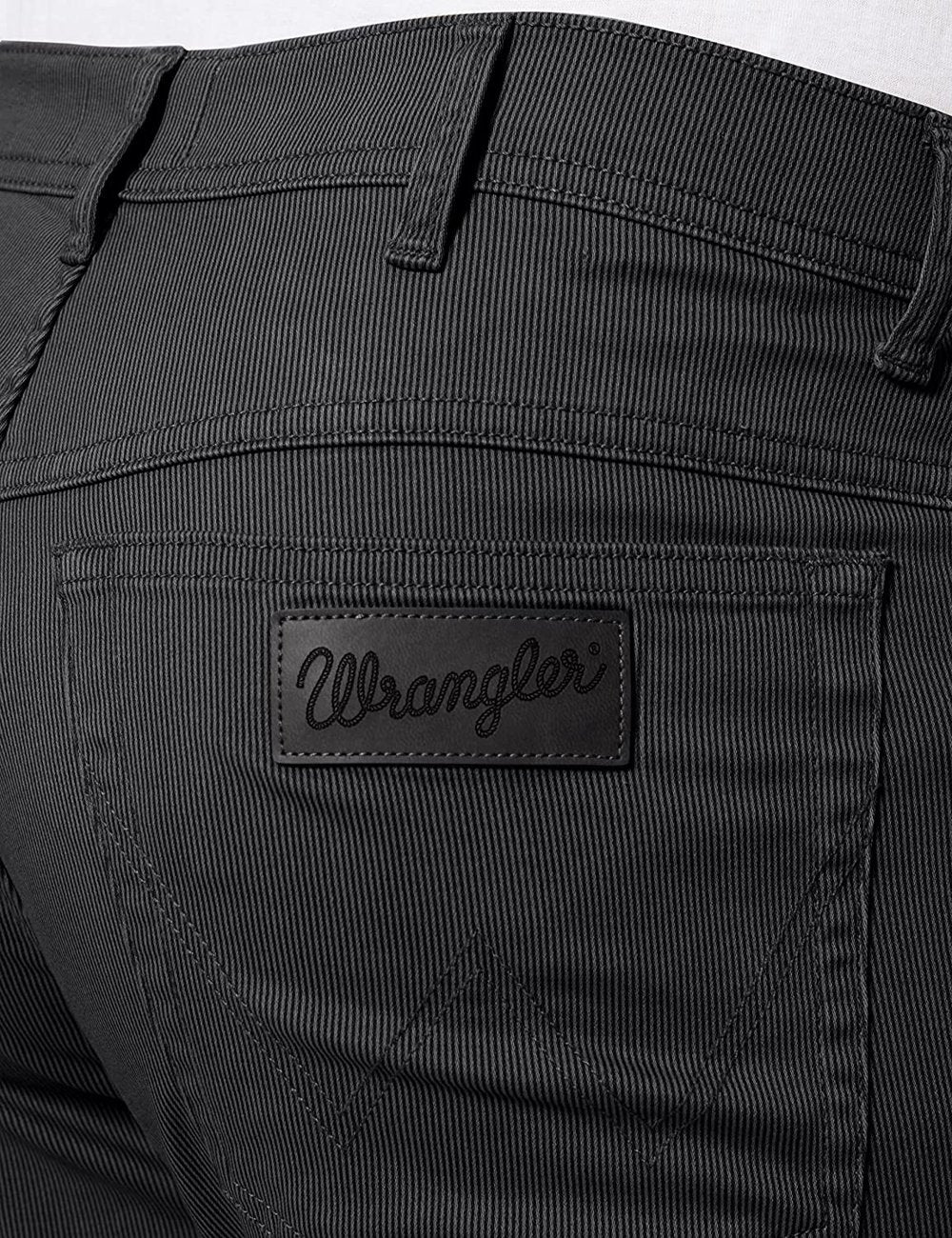 WRANGLER TEXAS MĘSKIE SPODNIE MATERIAŁOWE W PASKI NAVY GREY W121XA134