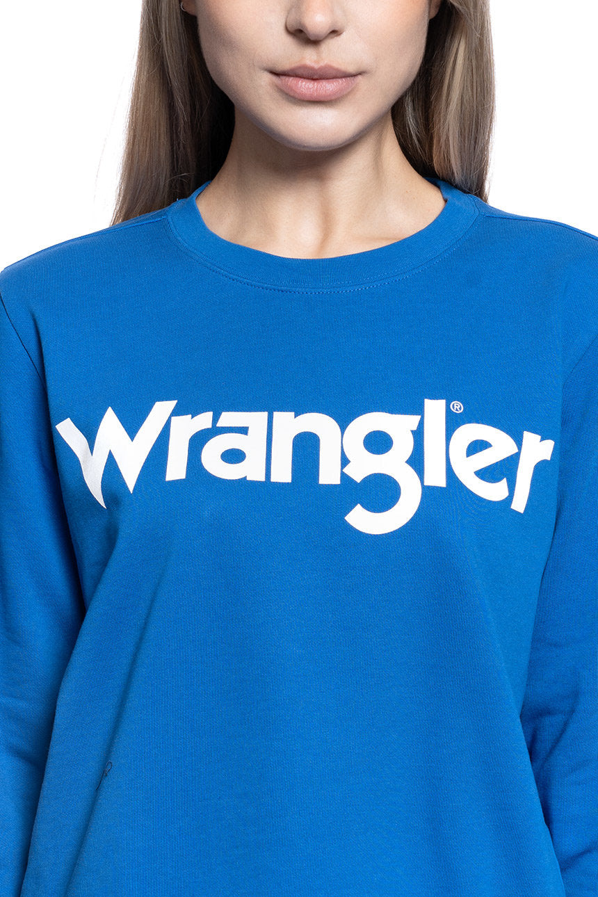 BLUZA DAMSKA WRANGLER CREW SWEAT BLUE W6Z1HYX05