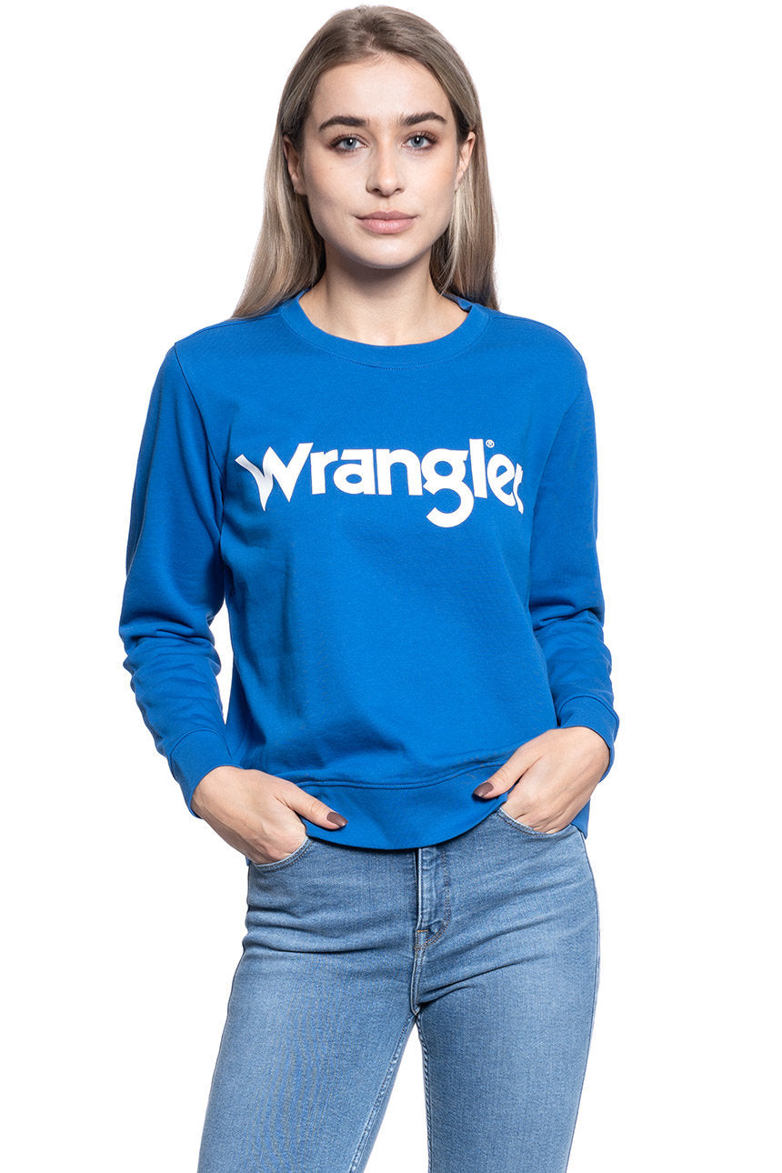 BLUZA DAMSKA WRANGLER CREW SWEAT BLUE W6Z1HYX05