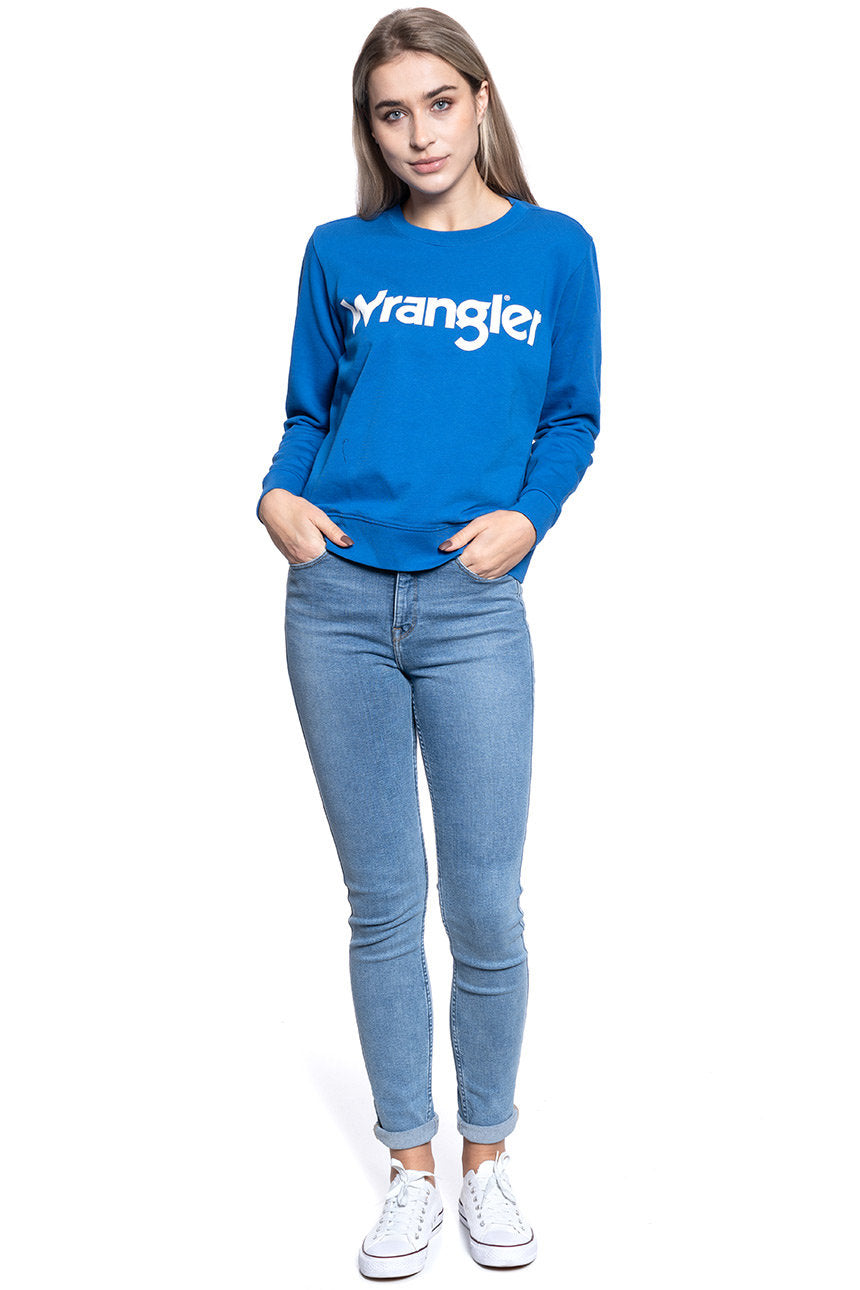 BLUZA DAMSKA WRANGLER CREW SWEAT BLUE W6Z1HYX05