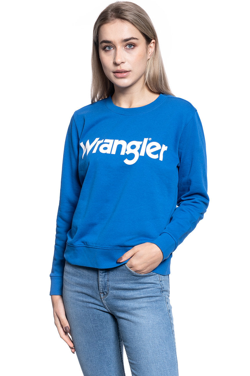 BLUZA DAMSKA WRANGLER CREW SWEAT BLUE W6Z1HYX05