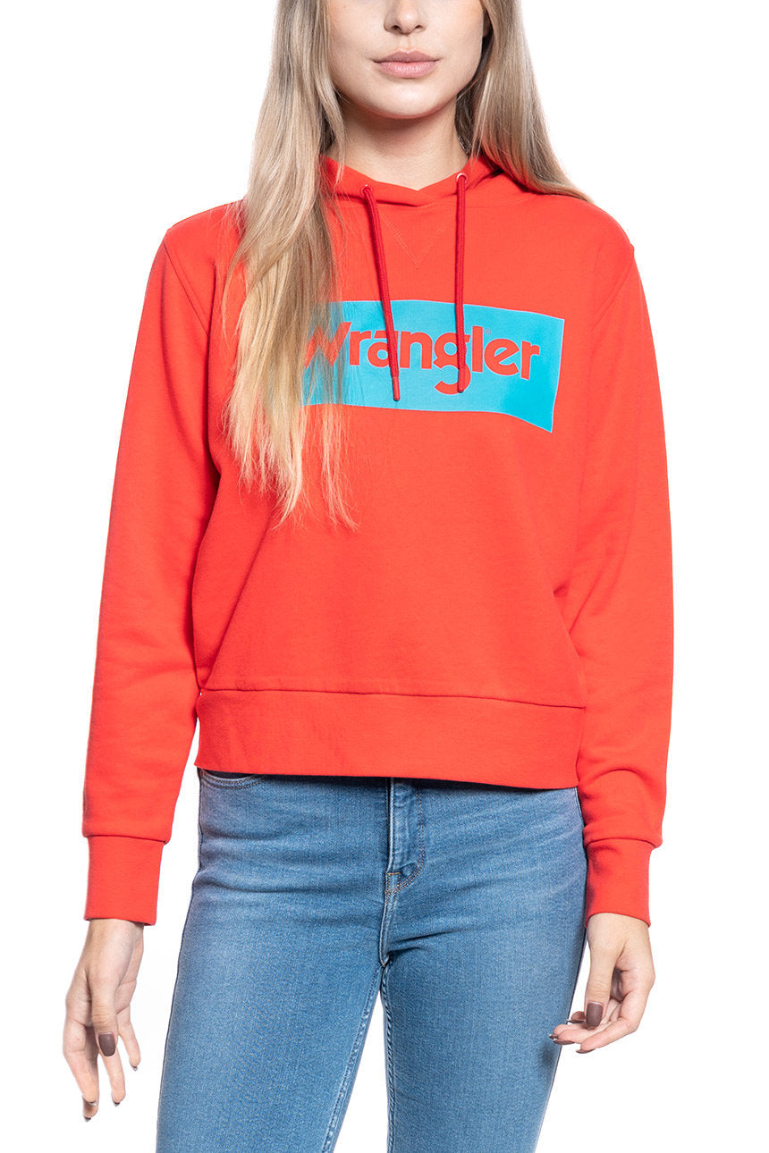 WRANGLER LOGO HOODIE BITTERSWEET RED W6N4HPXBO