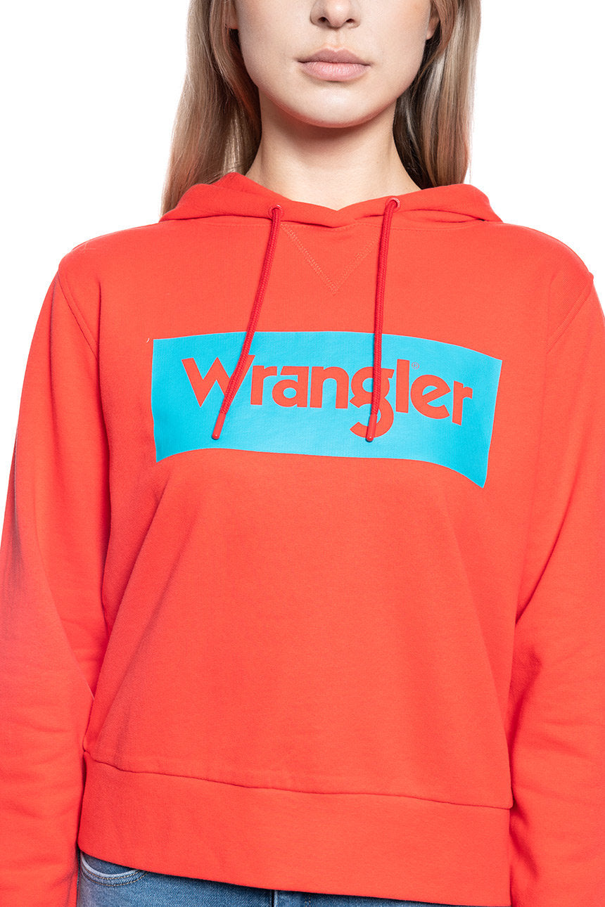 WRANGLER LOGO HOODIE BITTERSWEET RED W6N4HPXBO