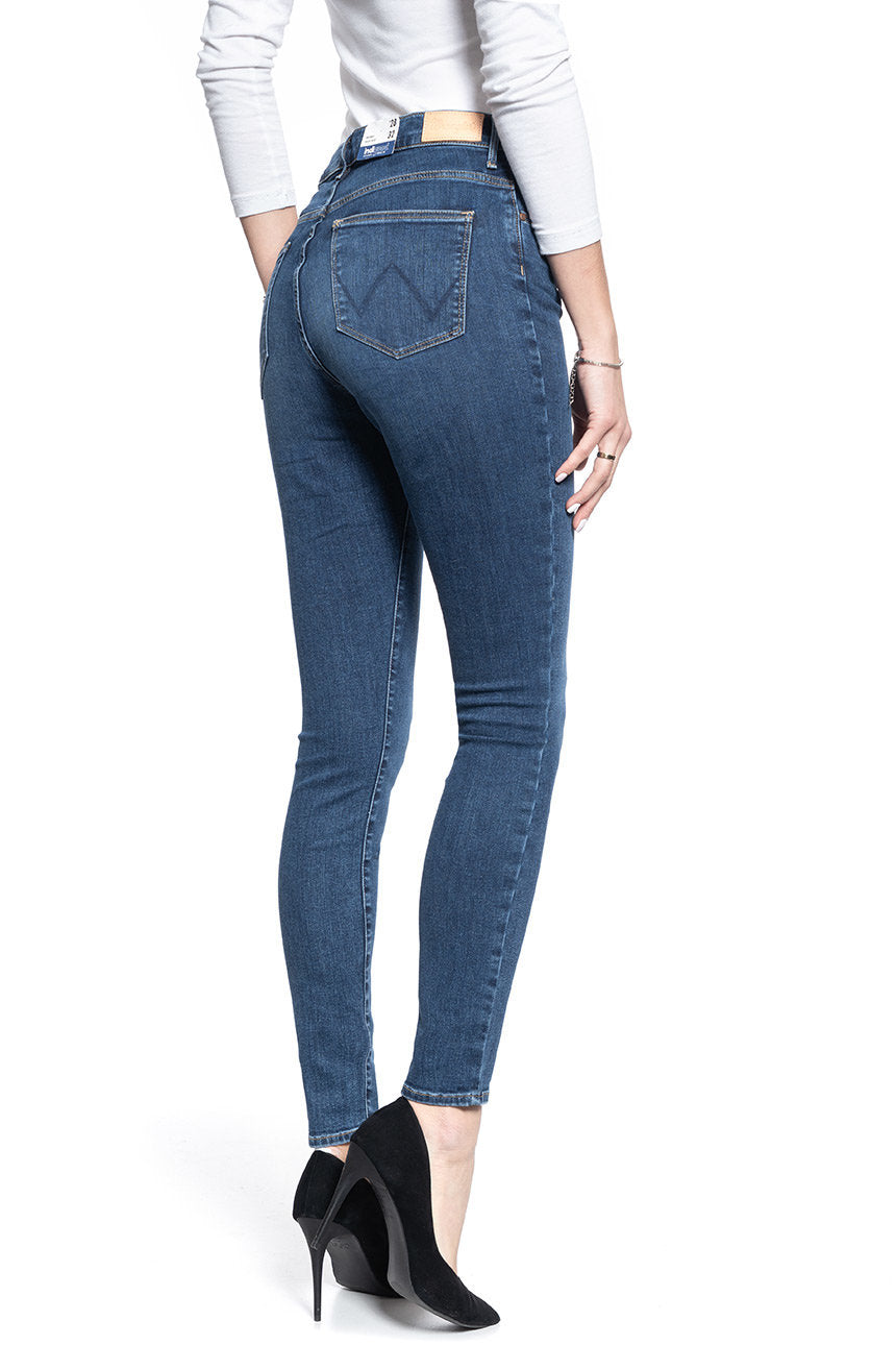 SPODNIE DAMSKIE WRANGLER SKINNY HIGH RISE MID STAR BLUE W27HJR811