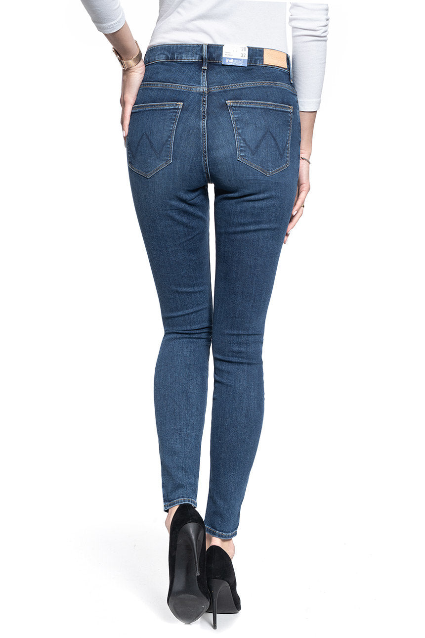 SPODNIE DAMSKIE WRANGLER SKINNY HIGH RISE MID STAR BLUE W27HJR811