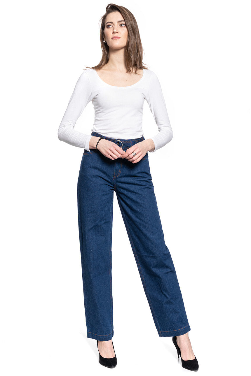 DAMSKIE SPODNIE JEANSOWE LEE HIGH WAIST STRAIGHT BELTED STRAIGHT LEG L30ZKE36