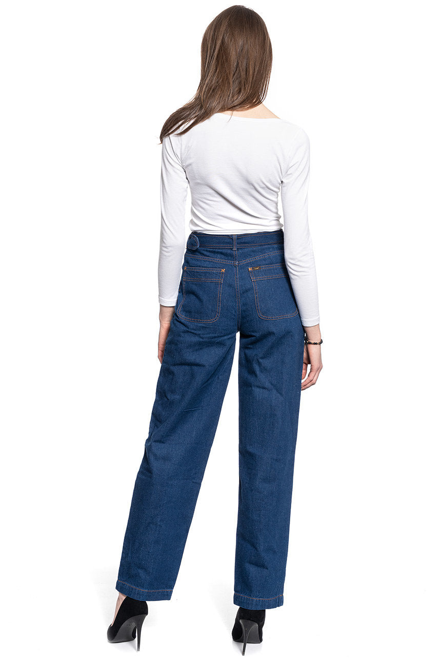 DAMSKIE SPODNIE JEANSOWE LEE HIGH WAIST STRAIGHT BELTED STRAIGHT LEG L30ZKE36