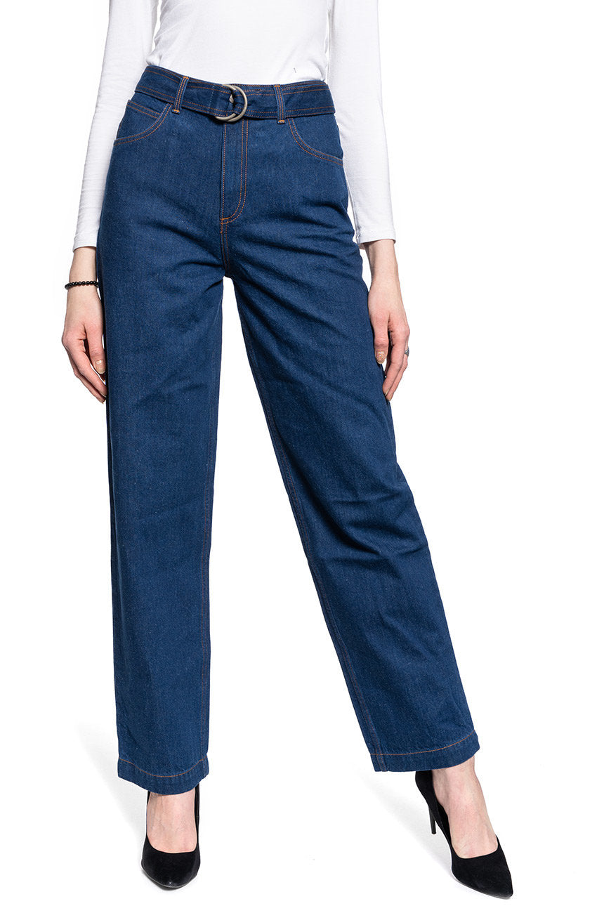 DAMSKIE SPODNIE JEANSOWE LEE HIGH WAIST STRAIGHT BELTED STRAIGHT LEG L30ZKE36