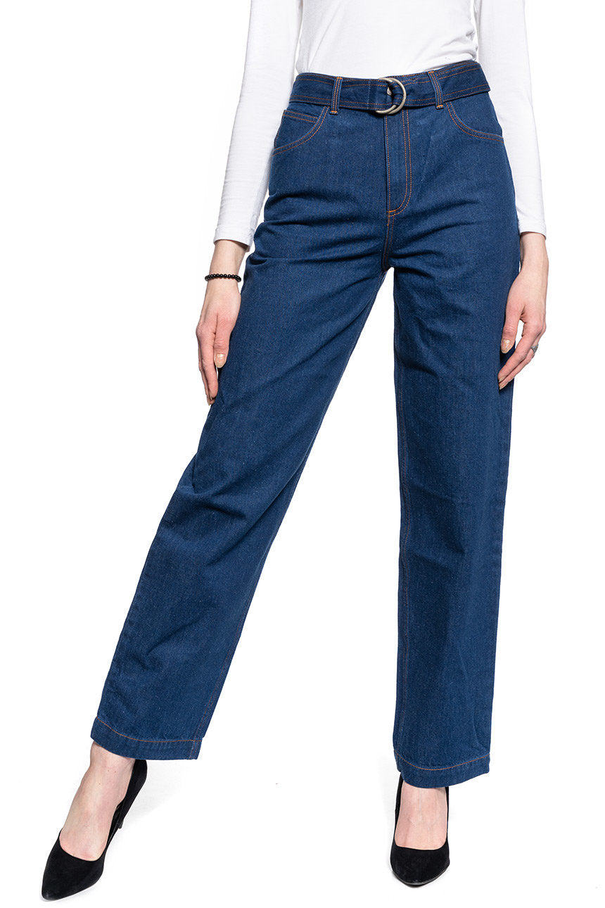 DAMSKIE SPODNIE JEANSOWE LEE HIGH WAIST STRAIGHT BELTED STRAIGHT LEG L30ZKE36