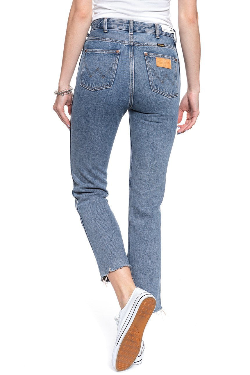 WRANGLER CROP RETRO-STRAIGHT DAMSKIE SPODNIE SUNSET BLUE W27YGF26R