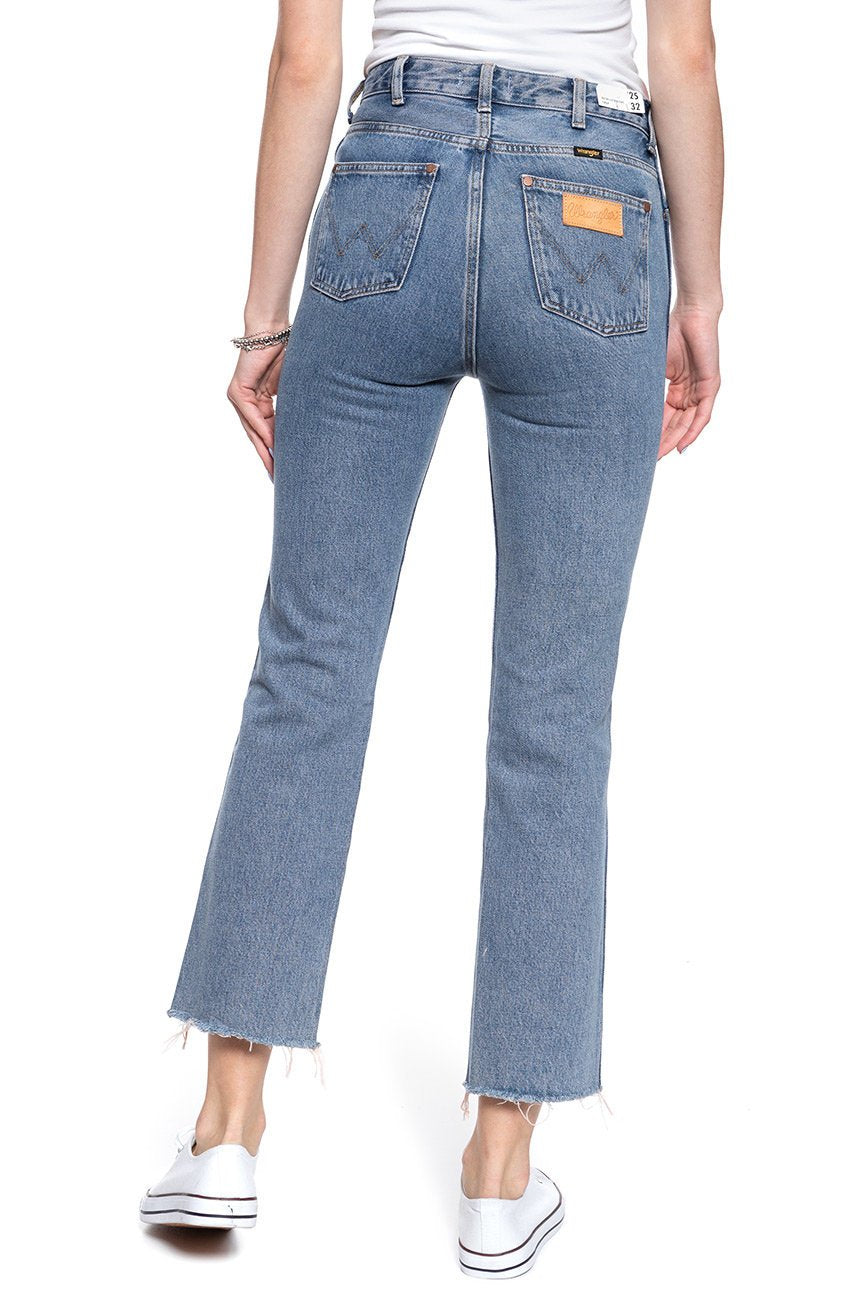 WRANGLER CROP RETRO-STRAIGHT DAMSKIE SPODNIE SUNSET BLUE W27YGF26R