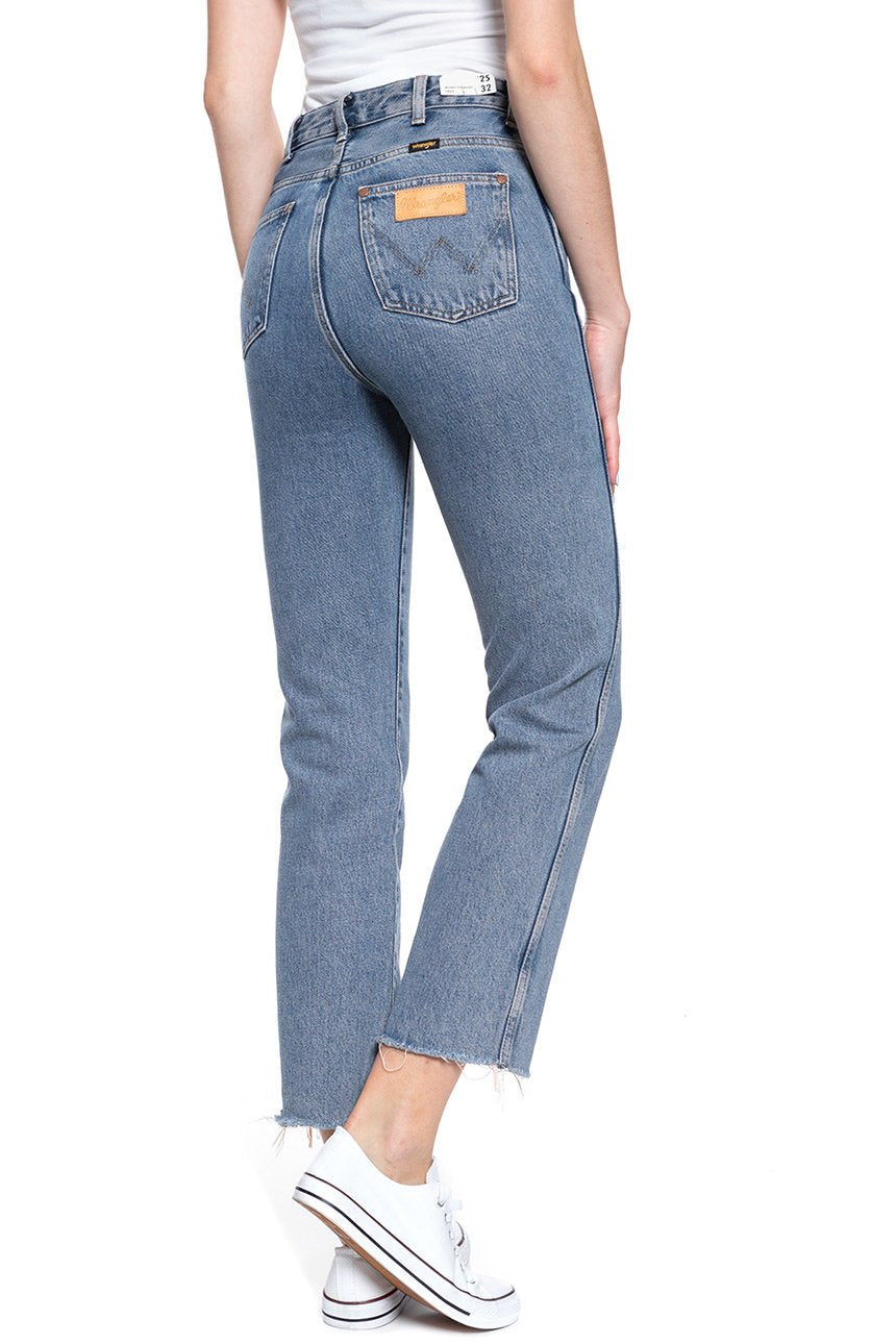 WRANGLER CROP RETRO-STRAIGHT DAMSKIE SPODNIE SUNSET BLUE W27YGF26R