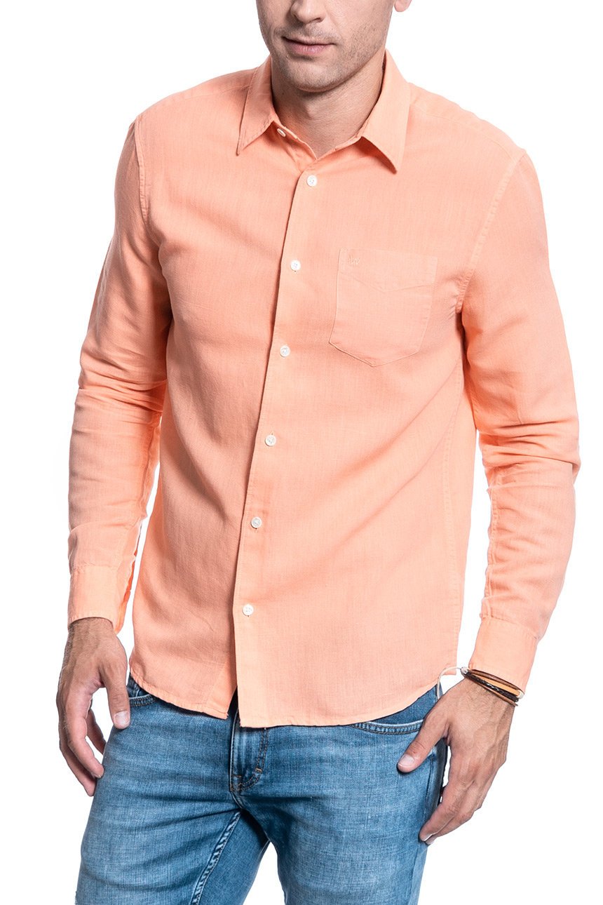 KOSZULA MĘSKA WRANGLER LS 1 PKT SHIRT MELON ORANGE W5A9LOA04