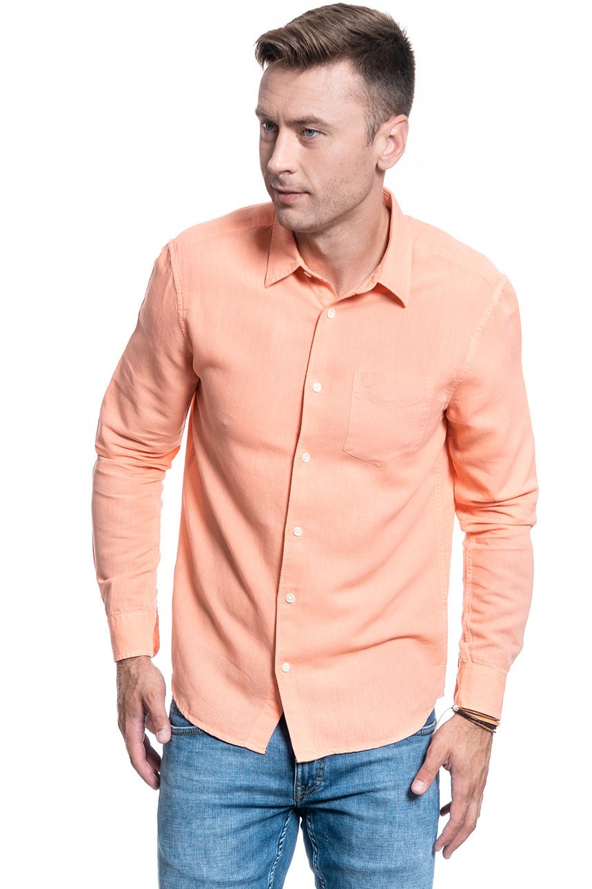 KOSZULA MĘSKA WRANGLER LS 1 PKT SHIRT MELON ORANGE W5A9LOA04