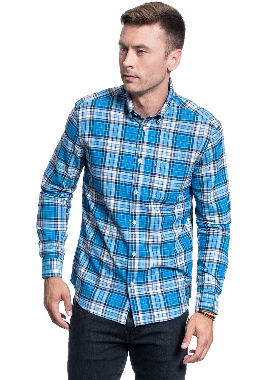 KOSZULA MĘSKA WRANGLER LS 1PKT BUTTON DOWN PARISIAN BLUE W5A3BMX96