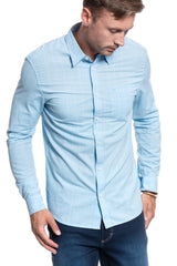 KOSZULA MĘSKA WRANGLER LS 1PKT SHIRT CERULEAN BLUE W5A1MNXVT