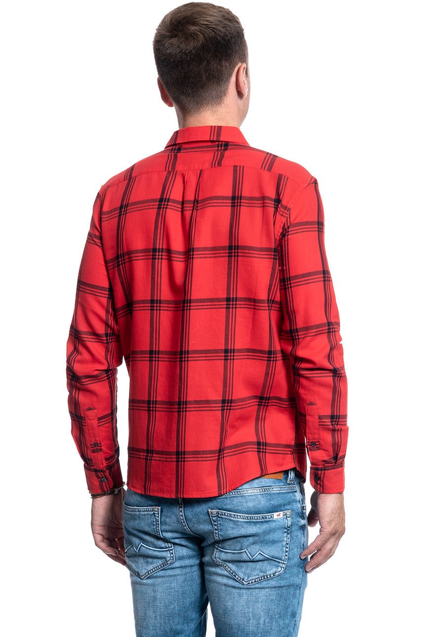 KOSZULA MĘSKA WRANGLER LS 1PKT SHIRT FORMULA RED W5A1ORXWO