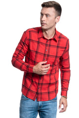 KOSZULA MĘSKA WRANGLER LS 1PKT SHIRT FORMULA RED W5A1ORXWO