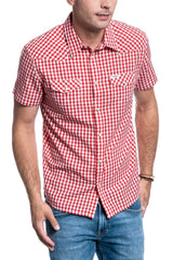 KOSZULA MĘSKA WRANGLER SS WESTERN SHIRT TOMATO W5J04MX57