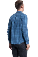 KOSZULA MĘSKA WRANGLER LS 2PKT FLAP SHIRT DIRECTOIRE BLUE  W5A56CXKL