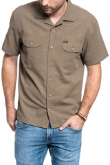 KOSZULA MĘSKA LEE SS WORKER SHIRT UTILITY GREEN L67REUNG