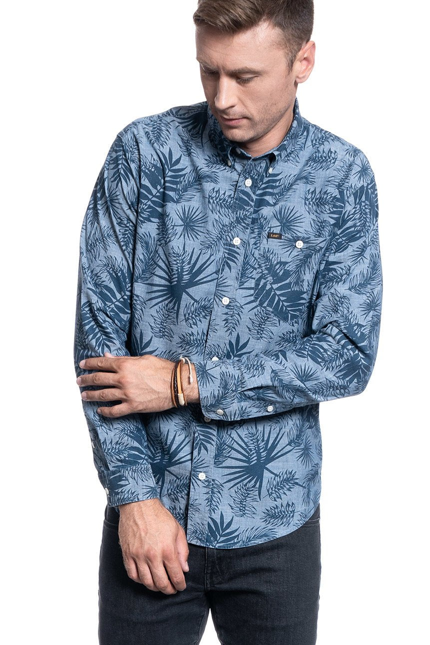 KOSZULA MĘSKA LEE RIVETED SHIRT WASHED BLUE L66IWALR