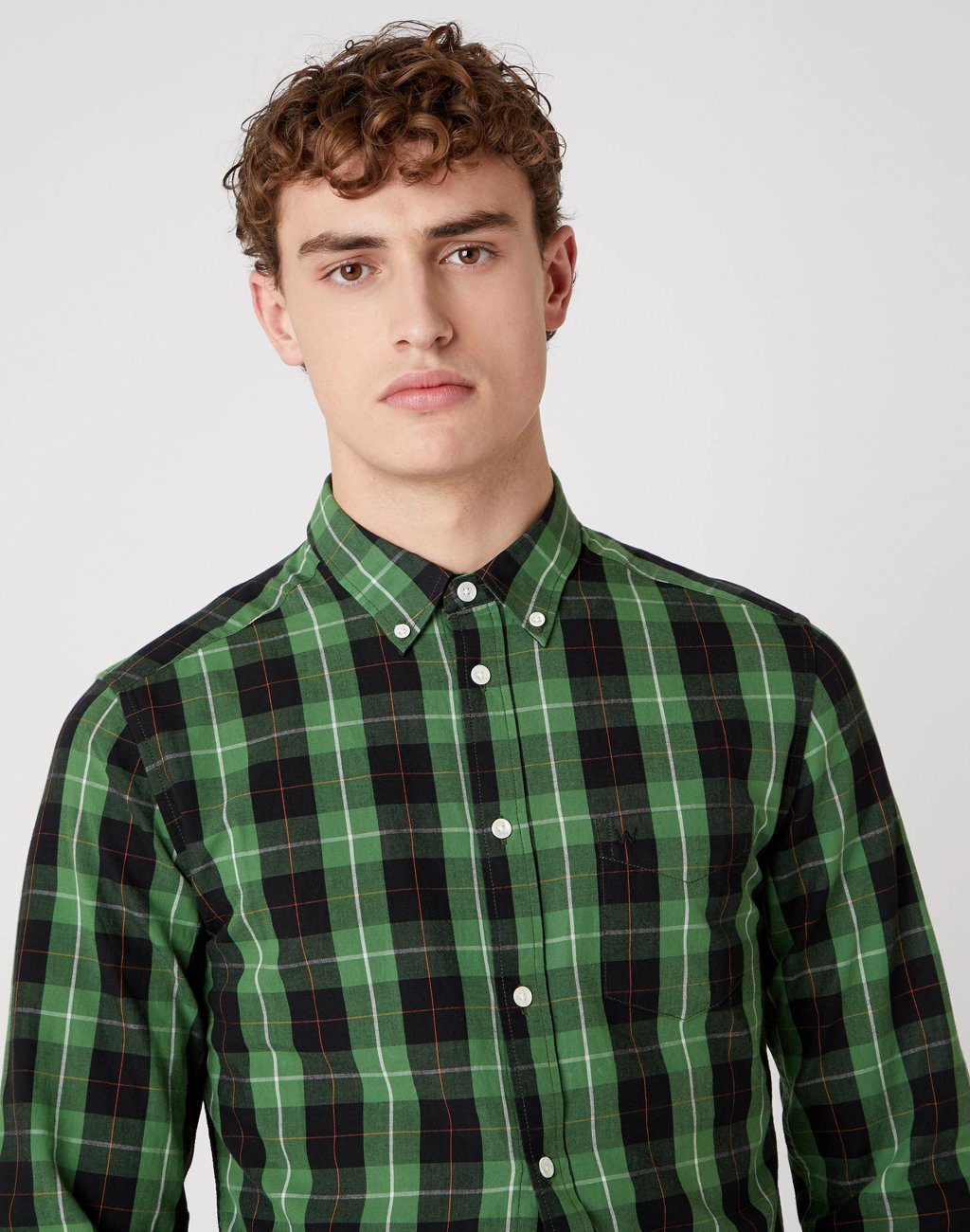 MĘSKA KOSZULA WRANGLER LS 1 PKT BUTTON DOWN ARTICHOKE GREEN W5F34MG14