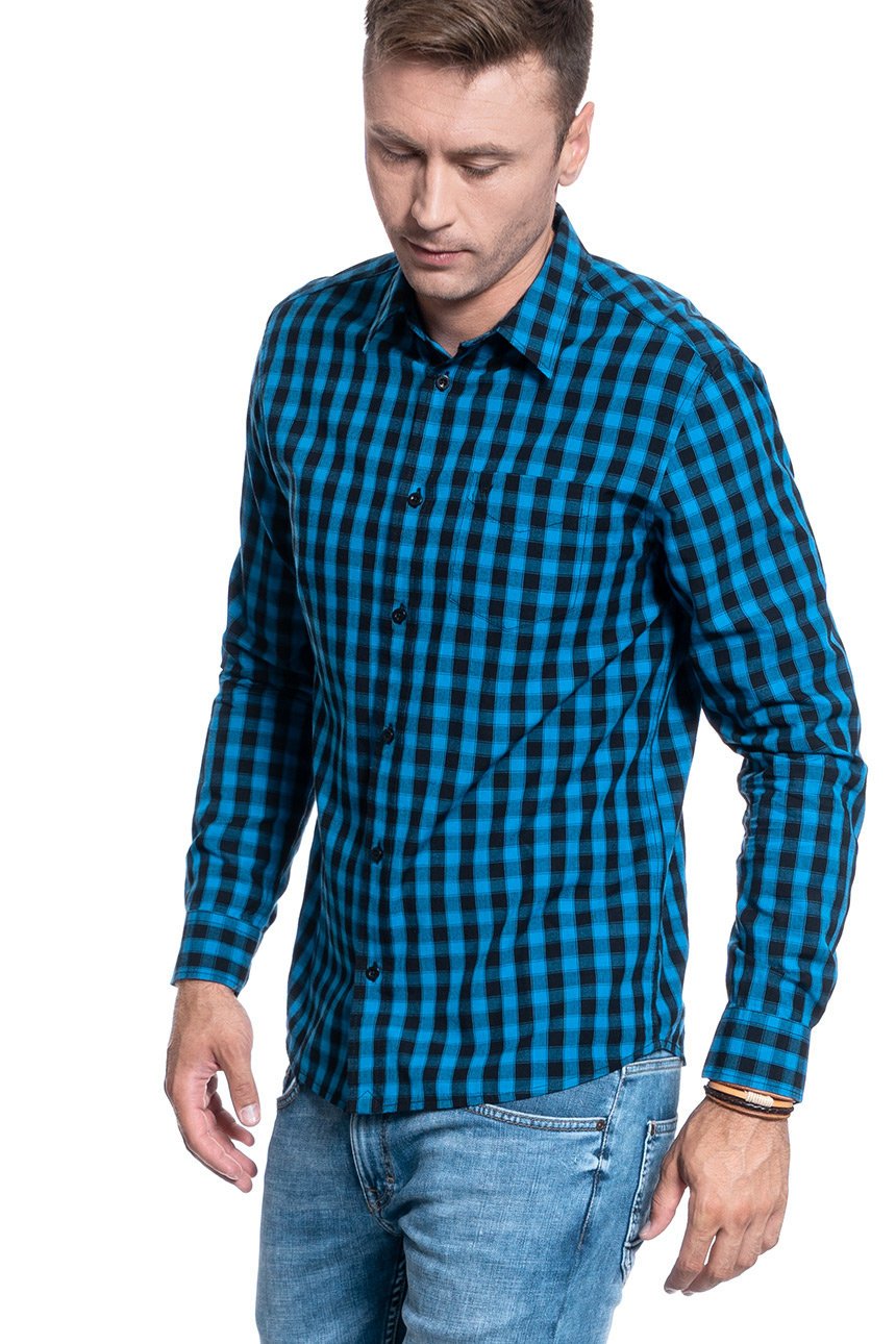 MĘSKA KOSZULA WRANGLER LS 1 PKT SHIRT DIRECTOIRE BLUE W5A14MXKL