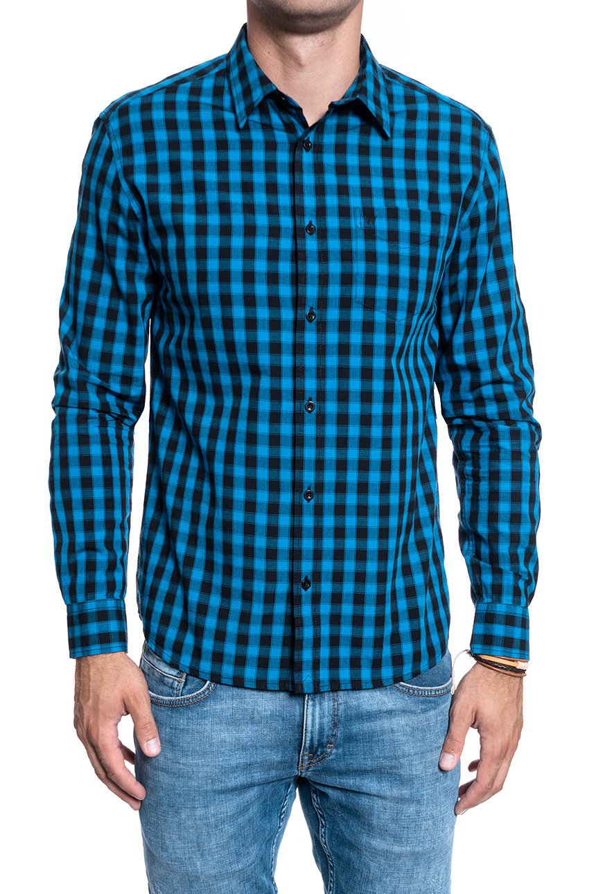 MĘSKA KOSZULA WRANGLER LS 1 PKT SHIRT DIRECTOIRE BLUE W5A14MXKL