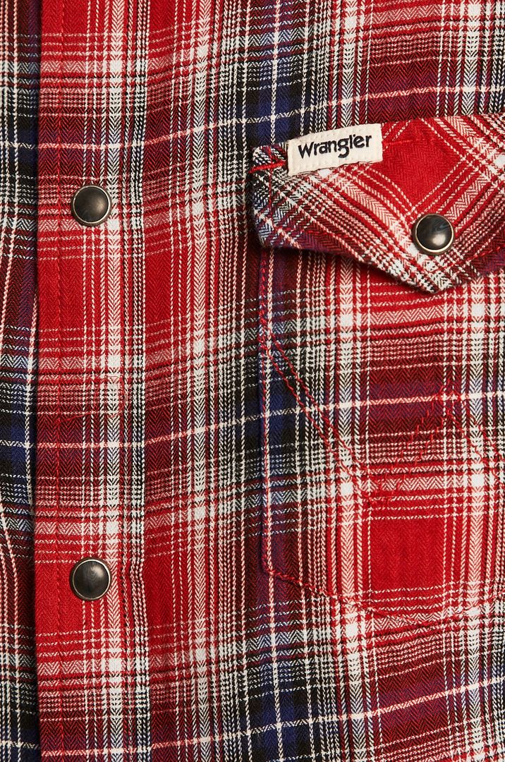 MĘSKA KOSZULA WRANGLER LS WESTERN SHIRT RED W5A02LX47