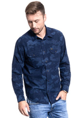 MĘSKA KOSZULA LEE WORKER SHIRT RELAXED FIT WASHED BLUE  L68HDSLR