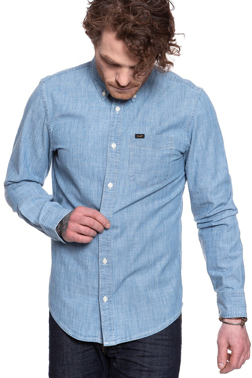 LEE LEE BUTTON DOWN SUMMER BLUE L880NSNJ