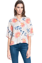 DAMSKA KOSZULA MATERIAŁOWA LEE FLORAL RESORT SHIRT ECRU L46DDWNQ