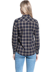 DAMSKA KOSZULA MATERIAŁOWA WRANGLER WESTERN CHECK SHIRT NAVY W5N1O9114