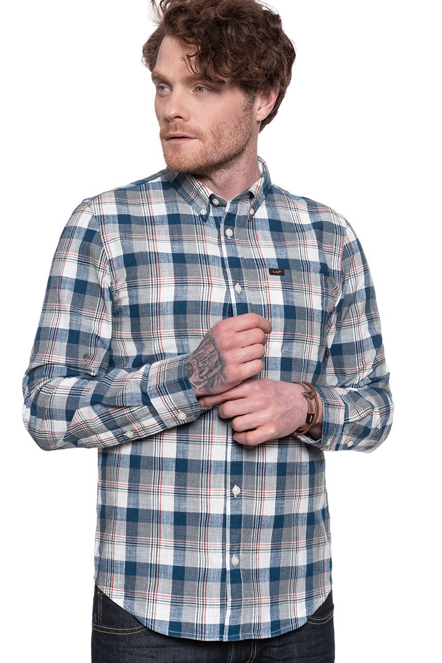 LEE BUTTON DOWN WASHED BLUE L880DMLR