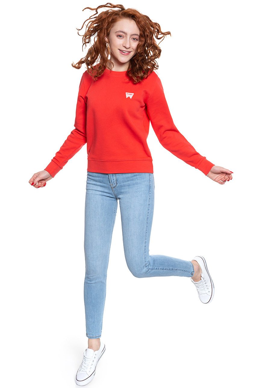 BLUZA WRANGLER CREW SWEAT BITTERSWEET RED W6Z1HAXBO