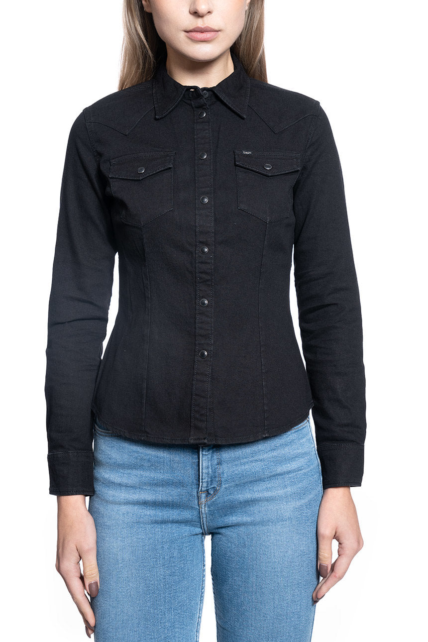 DAMSKA KOSZULA JEANSOWA LEE SLIM WESTERN SHIRT BLACK L45RGV01