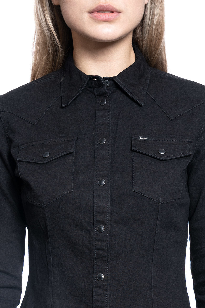 DAMSKA KOSZULA JEANSOWA LEE SLIM WESTERN SHIRT BLACK L45RGV01