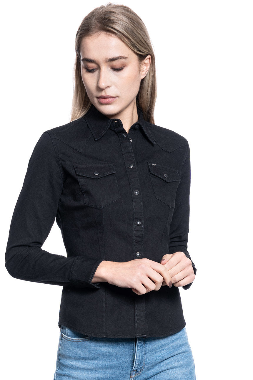 DAMSKA KOSZULA JEANSOWA LEE SLIM WESTERN SHIRT BLACK L45RGV01