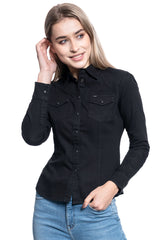 DAMSKA KOSZULA JEANSOWA LEE SLIM WESTERN SHIRT BLACK L45RGV01