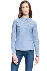 DAMSKA KOSZULA MATERIAŁOWA LEE SLIM WESTERN SHIRT SUMMER BLUE L45RHONJ